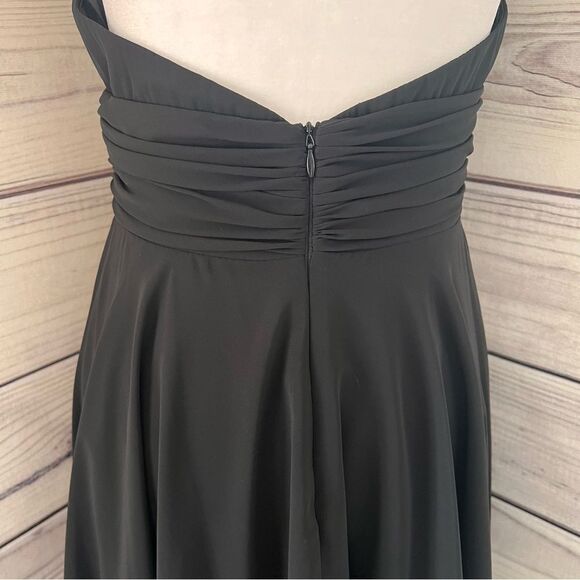 Chicas Vintage Y2K 90s Black Halter V Neck Flowy Dress - Picture 8 of 11